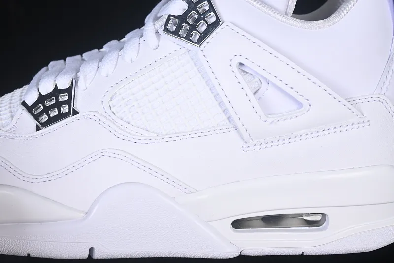 All categories Air Jordan Jordan series basketball shoes Air Jordan 4 LJR version Air Jordan 4 Retro "PureMoney" AJ4 Joe 4 White Cat First layer leather 308497-100